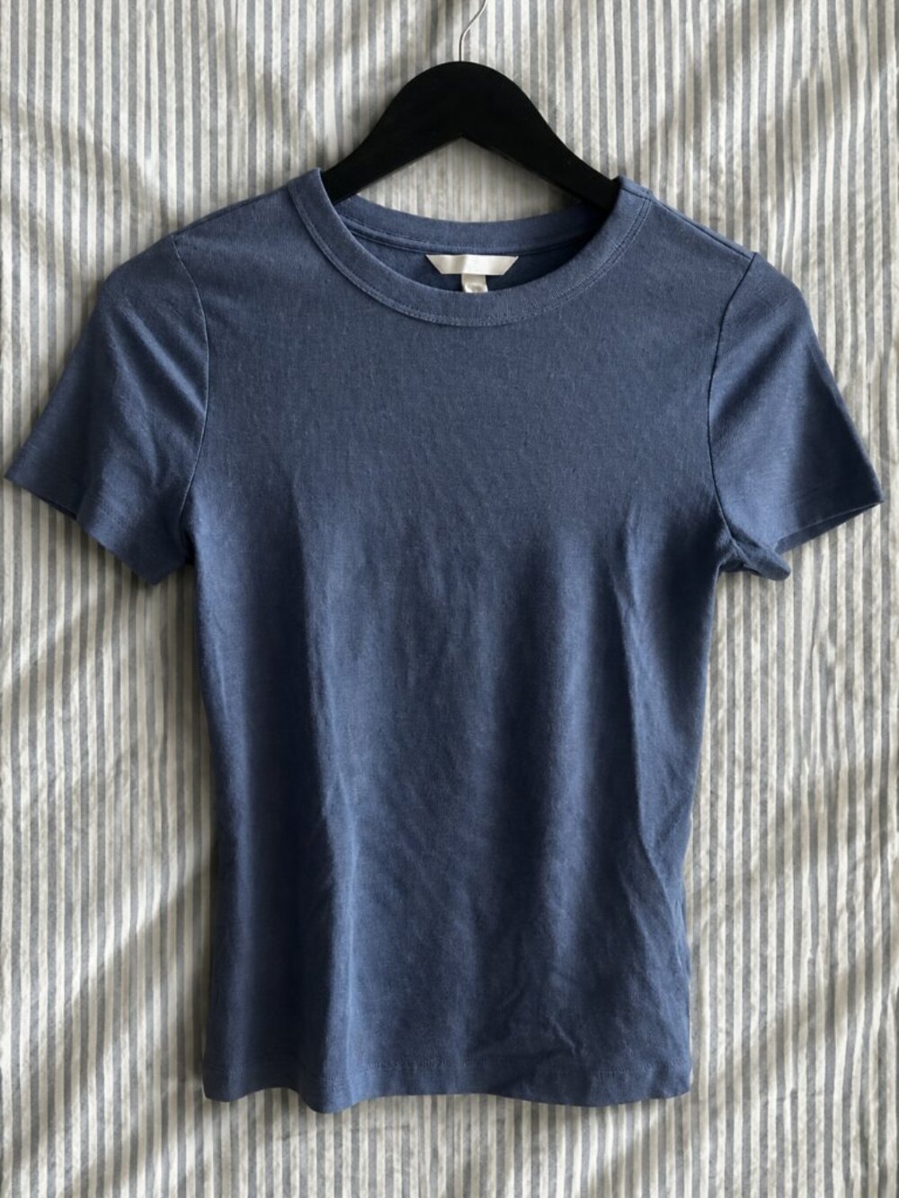 Zara Blue Slim Fit Basic Short Sleeve Shirt